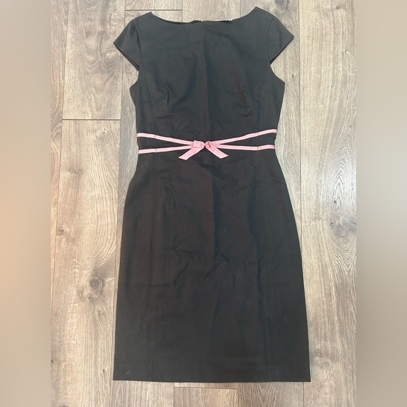 VINTAGE Ports International Black Dress with Pink Bow - Picture 1 of 4